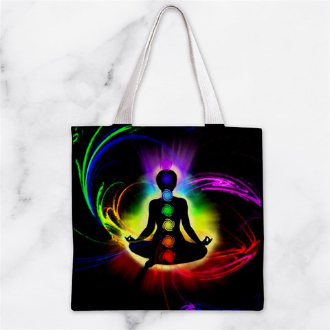 Chakra Design Zipper Grocery Tote Bag from ArtsNow.com Front