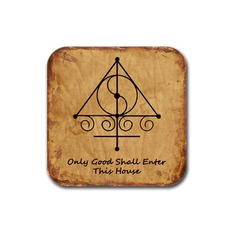 Only Good Shall Enter This House Rubber Square Coaster (4 pack)  from ArtsNow.com Front