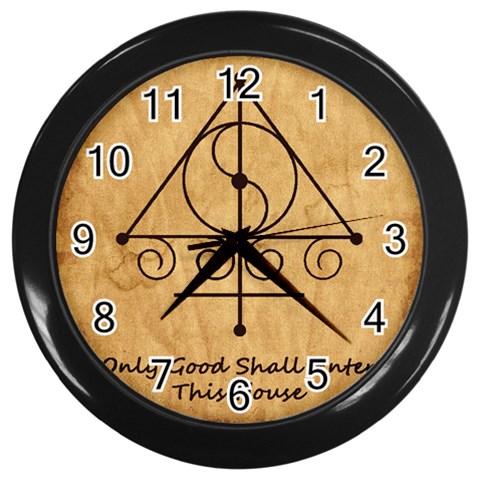 Only Good Shall Enter This House Wall Clock (Black) from ArtsNow.com Front
