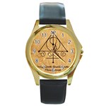 Only Good Shall Enter This House Round Gold Metal Watch