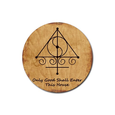 Only Good Shall Enter This House Rubber Round Coaster (4 pack)  from ArtsNow.com Front