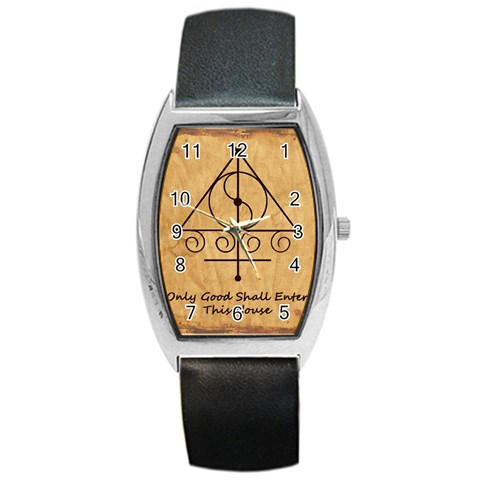 Only Good Shall Enter This House Barrel Style Metal Watch from ArtsNow.com Front