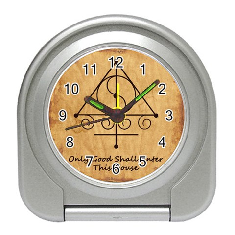 Only Good Shall Enter This House Travel Alarm Clock from ArtsNow.com Front
