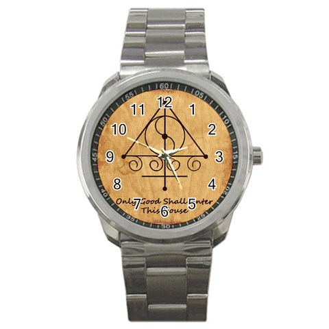 Only Good Shall Enter This House Sport Metal Watch from ArtsNow.com Front