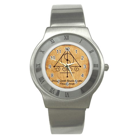 Only Good Shall Enter This House Stainless Steel Watch from ArtsNow.com Front