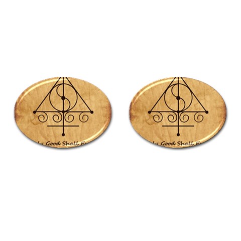 Only Good Shall Enter This House Cufflinks (Oval) from ArtsNow.com Front(Pair)
