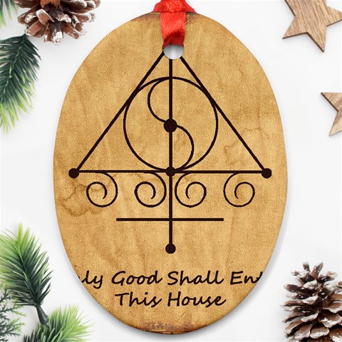 Only Good Shall Enter This House Oval Ornament (Two Sides) from ArtsNow.com Front