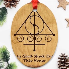 Only Good Shall Enter This House Oval Ornament (Two Sides) from ArtsNow.com Back