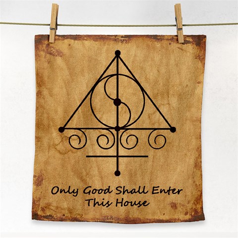 Only Good Shall Enter This House Face Towel from ArtsNow.com Front