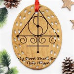 Only Good Shall Enter This House Oval Filigree Ornament (Two Sides)