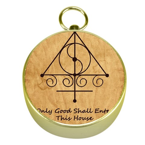 Only Good Shall Enter This House Gold Compasses from ArtsNow.com Front