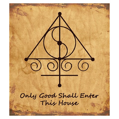Only Good Shall Enter This House Drawstring Pouch (Medium) from ArtsNow.com Front