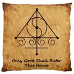 Only Good Shall Enter This House Large Flano Cushion Case (One Side)