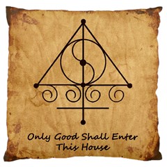 Only Good Shall Enter This House Large Flano Cushion Case (Two Sides) from ArtsNow.com Front