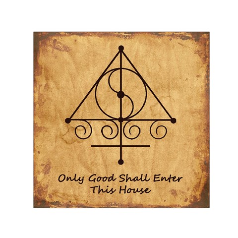 Only Good Shall Enter This House Small Satin Scarf (Square) from ArtsNow.com Front