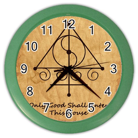 Only Good Shall Enter This House Color Wall Clock from ArtsNow.com Front