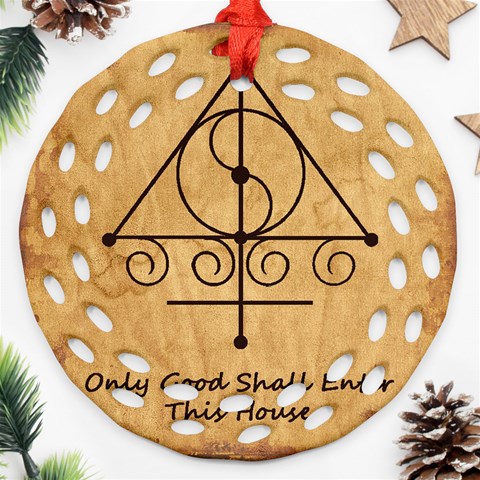 Only Good Shall Enter This House Ornament (Round Filigree) from ArtsNow.com Front