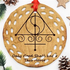 Only Good Shall Enter This House Round Filigree Ornament (Two Sides) from ArtsNow.com Front