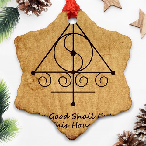 Only Good Shall Enter This House Snowflake Ornament (Two Sides) from ArtsNow.com Back