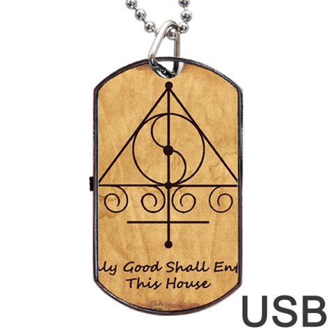 Only Good Shall Enter This House Dog Tag USB Flash (Two Sides) from ArtsNow.com Front