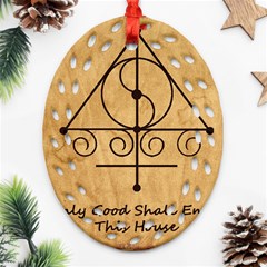 Only Good Shall Enter This House Oval Filigree Ornament (Two Sides) from ArtsNow.com Back