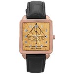 Only Good Shall Enter This House Rose Gold Leather Watch 