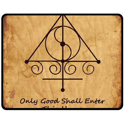Only Good Shall Enter This House Double Sided Fleece Blanket (Medium)  from ArtsNow.com 58.8 x47.4  Blanket Front