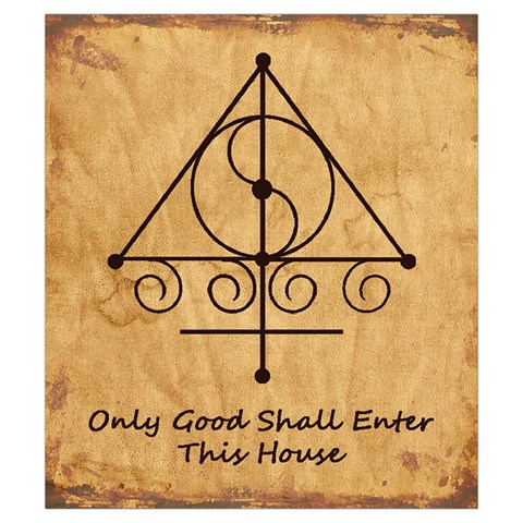 Only Good Shall Enter This House Drawstring Pouch (Small) from ArtsNow.com Back