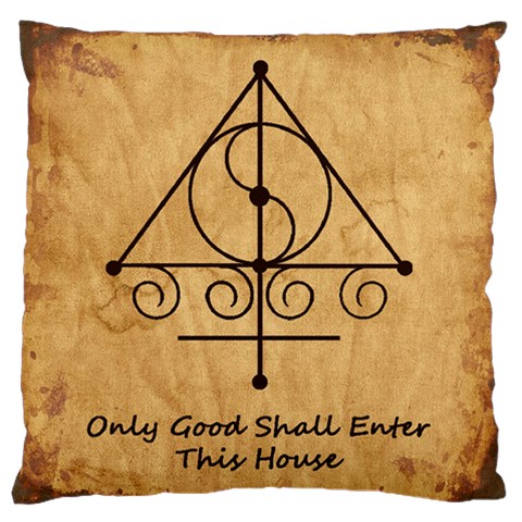 Only Good Shall Enter This House Large Flano Cushion Case (One Side) from ArtsNow.com Front