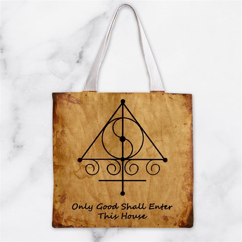 Only Good Shall Enter This House Zipper Grocery Tote Bag from ArtsNow.com Front