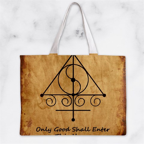 Only Good Shall Enter This House Zipper Mini Tote Bag from ArtsNow.com Back