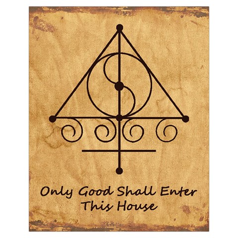 Only Good Shall Enter This House Drawstring Pouch (XL) from ArtsNow.com Back