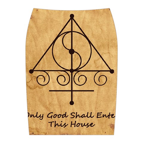 Only Good Shall Enter This House Midi Wrap Pencil Skirt from ArtsNow.com Back