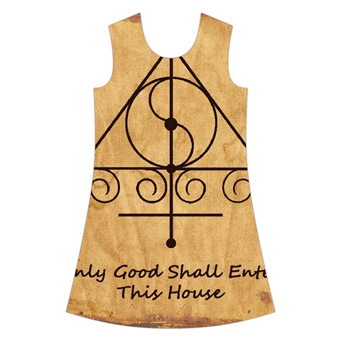 Only Good Shall Enter This House Kids  Short Sleeve Velvet Dress from ArtsNow.com Front