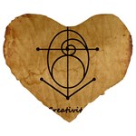 Sacred Symbol: Creativity Large 19  Premium Flano Heart Shape Cushions