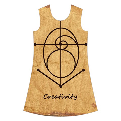 Sacred Symbol: Creativity Kids  Short Sleeve Velvet Dress from ArtsNow.com Front