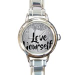 Love Yourself Round Italian Charm Watch