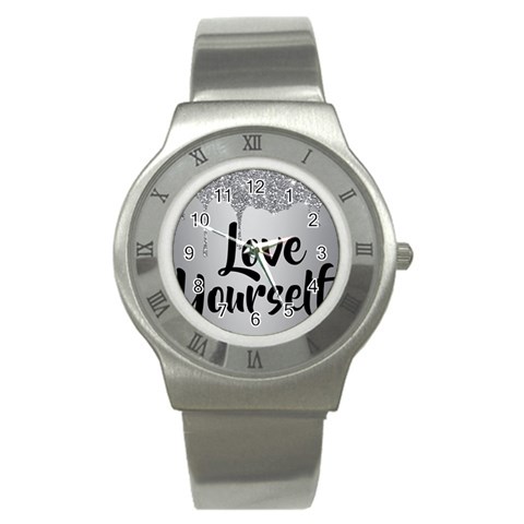 Love Yourself Stainless Steel Watch from ArtsNow.com Front