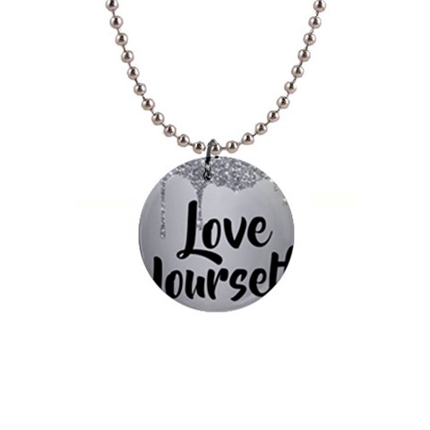 Love Yourself 1  Button Necklace from ArtsNow.com Front