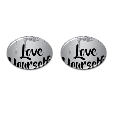 Love Yourself Cufflinks (Oval) from ArtsNow.com Front(Pair)
