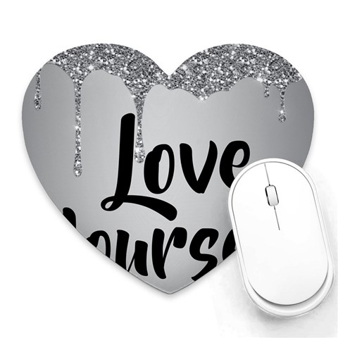 Love Yourself Heart Mousepads from ArtsNow.com Front