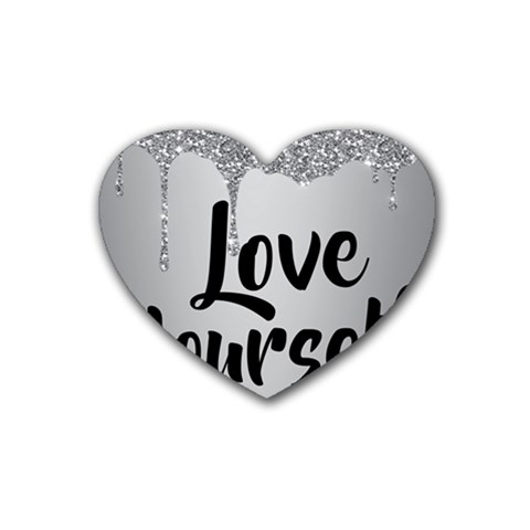 Love Yourself Rubber Coaster (Heart)  from ArtsNow.com Front