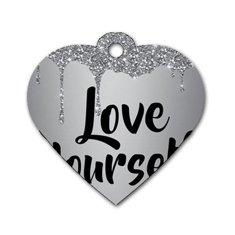 Love Yourself Dog Tag Heart (Two Sides) from ArtsNow.com Front