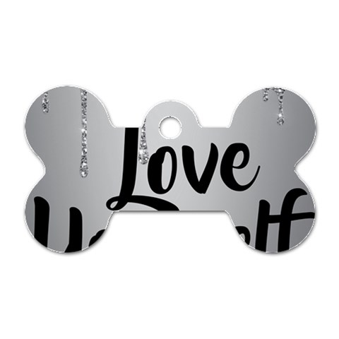 Love Yourself Dog Tag Bone (Two Sides) from ArtsNow.com Front