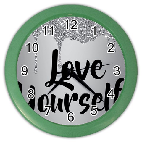 Love Yourself Color Wall Clock from ArtsNow.com Front