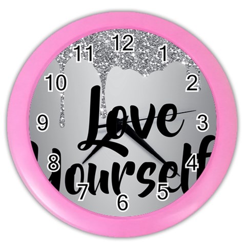 Love Yourself Color Wall Clock from ArtsNow.com Front