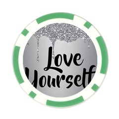Love Yourself Poker Chip Card Guard from ArtsNow.com Front