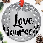 Love Yourself Round Filigree Ornament (Two Sides)