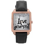 Love Yourself Rose Gold Leather Watch 