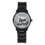 Love Yourself Stainless Steel Round Watch